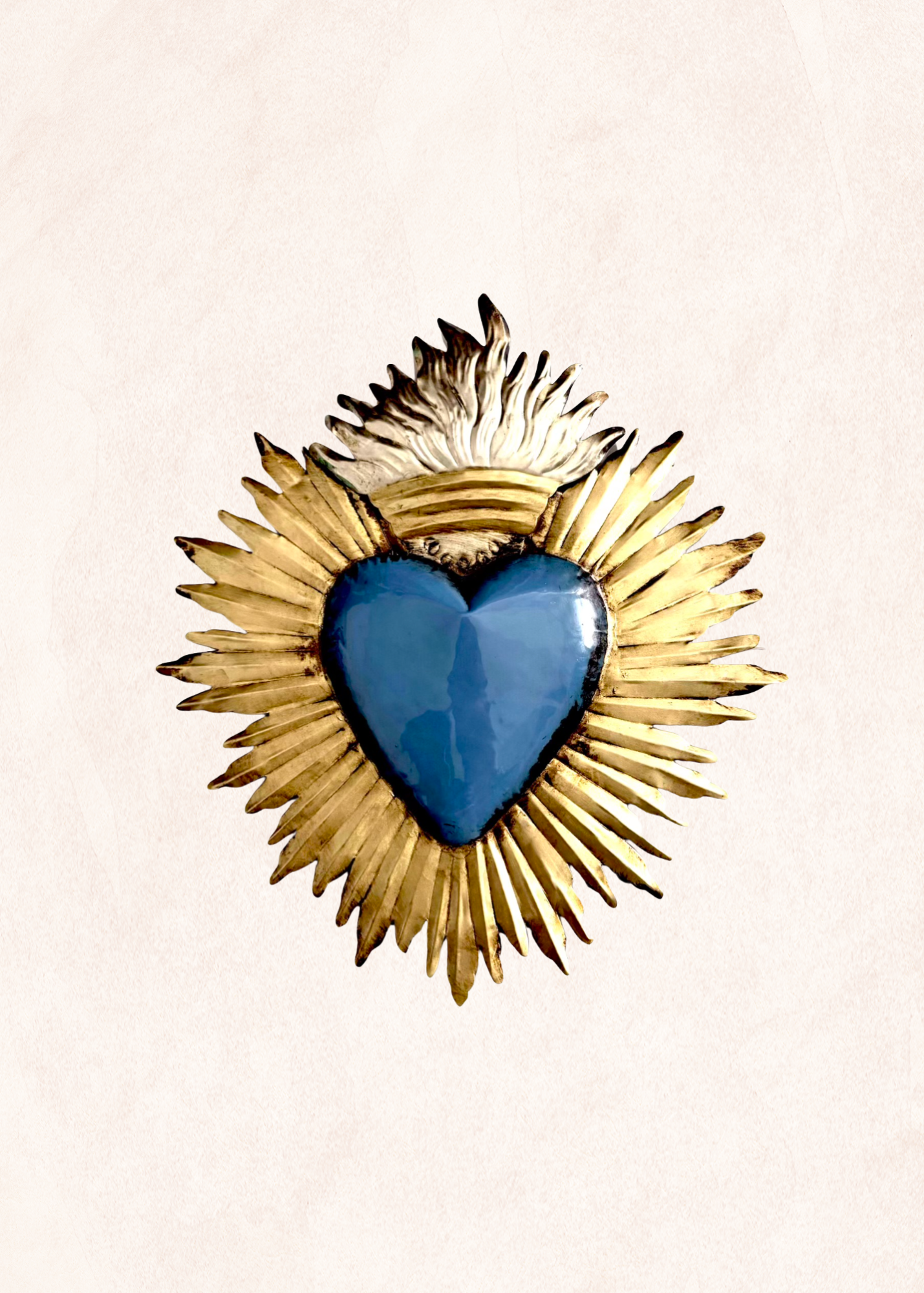 Ex- Voto - Coeur Flamboyant Bleu