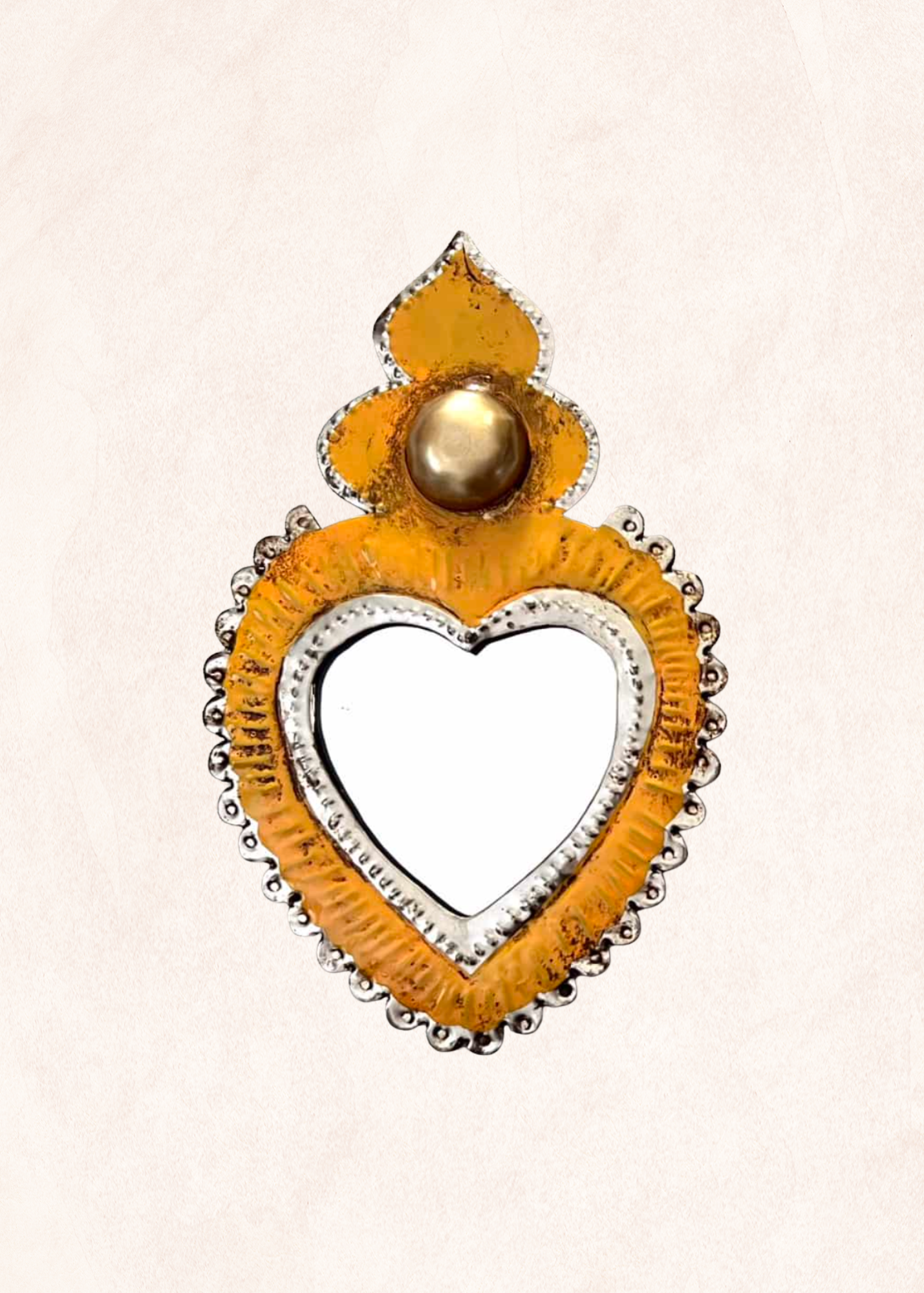 Ex- Voto - Coeur miroir orange