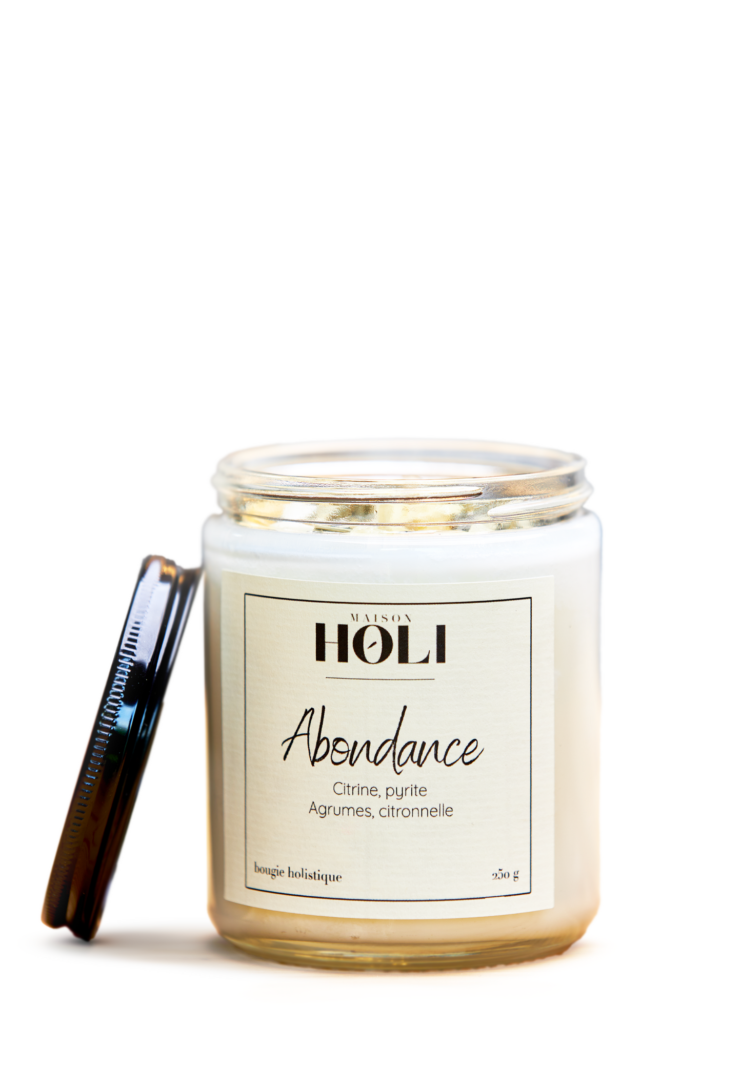 Abundance Candle - Citrine & Pyrite