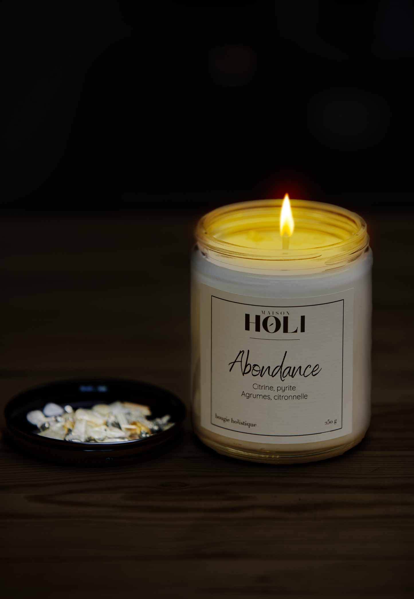 Abundance Candle - Citrine & Pyrite