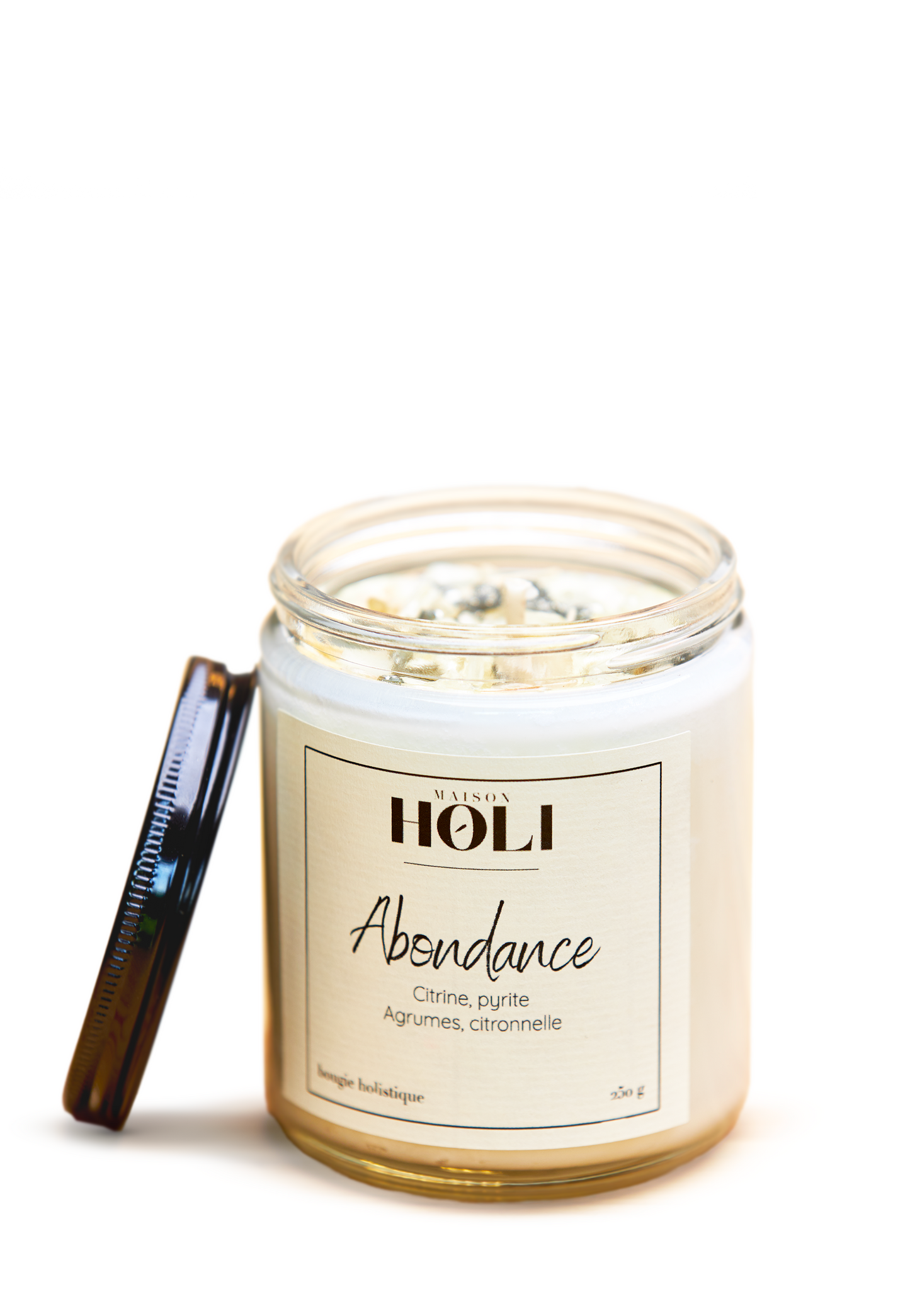 Abundance Candle - Citrine & Pyrite