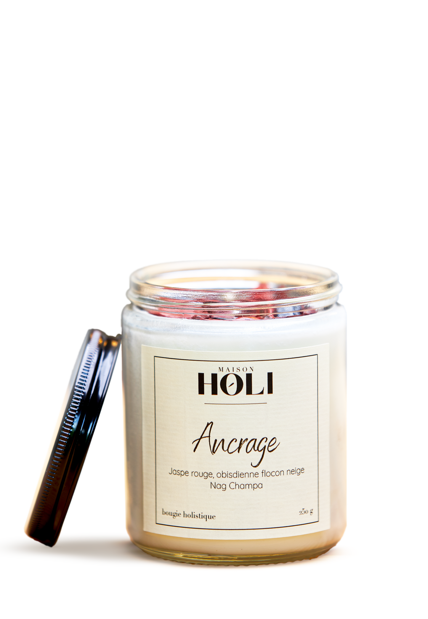 Bougie Ancrage - Jaspe rouge & Nag Champa