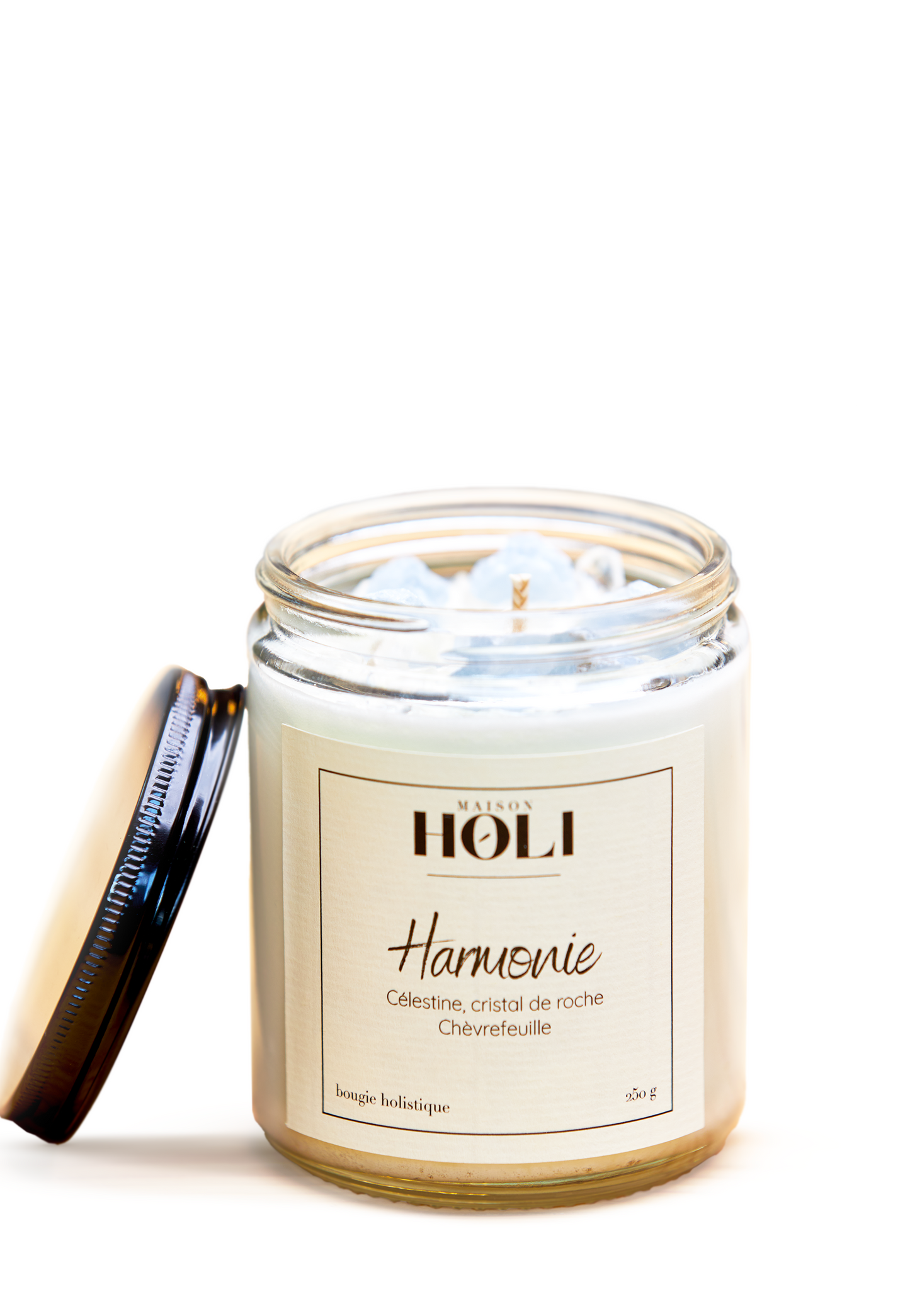 Harmony Candle - Honeysuckle & Celestine Rock Crystal