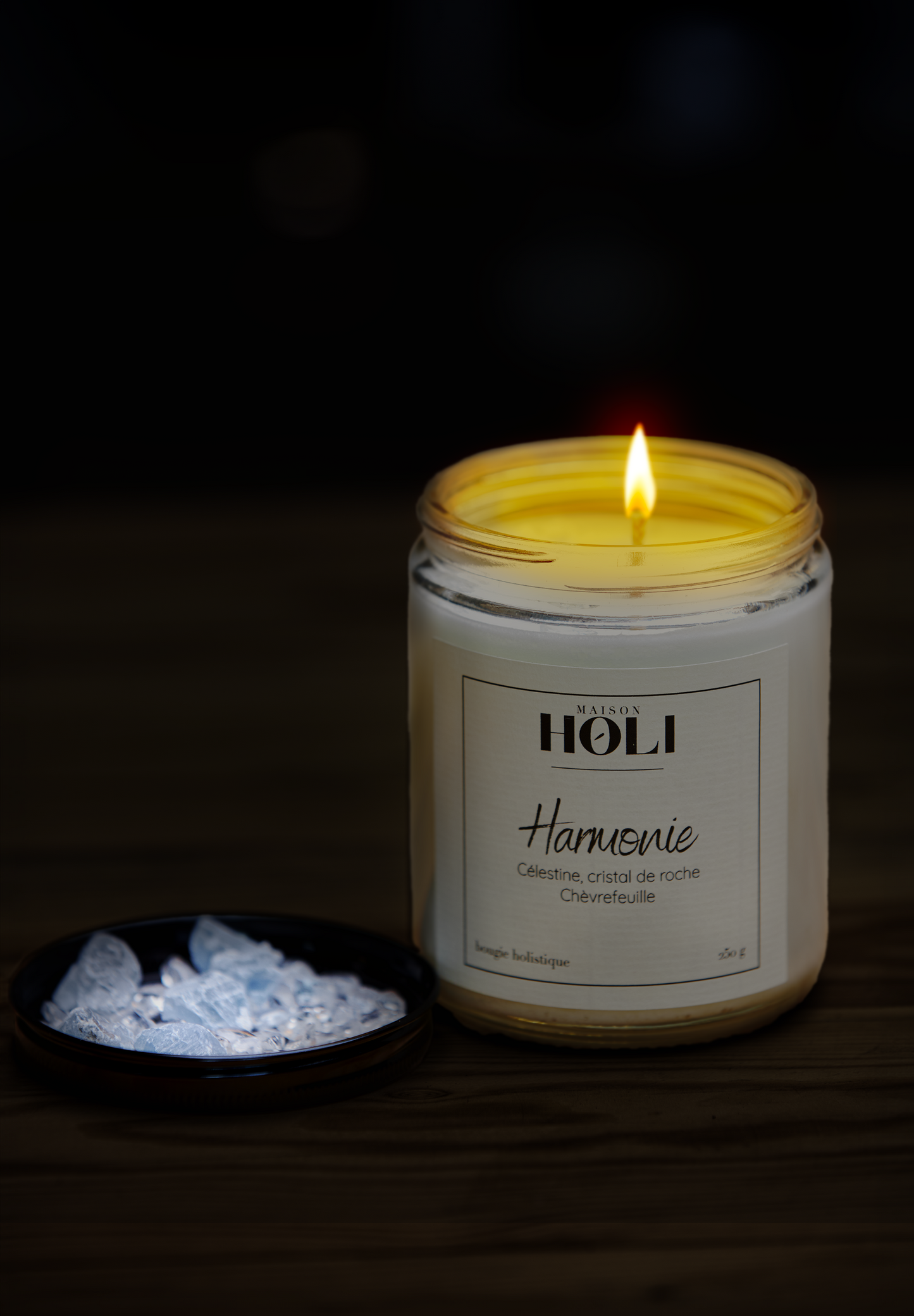 Harmony Candle - Honeysuckle & Celestine Rock Crystal