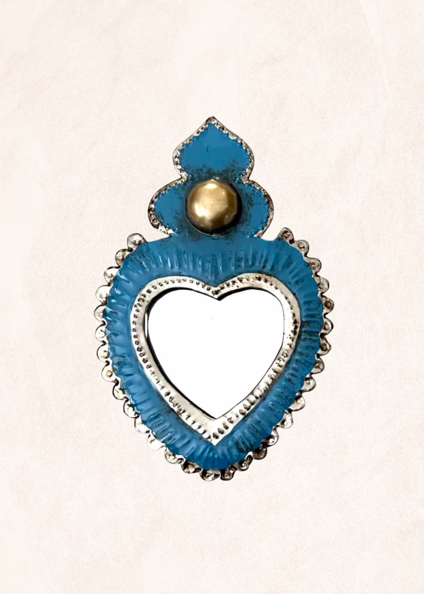 Ex- Voto - Coeur miroir bleu