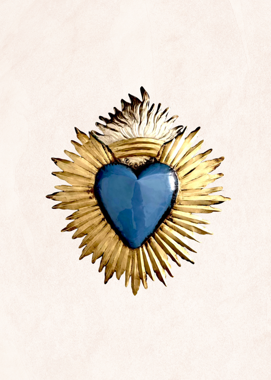 Ex- Voto - Coeur Flamboyant Bleu