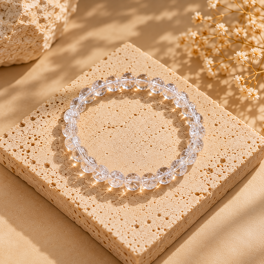 Bracelet Cristal de roche craquelé